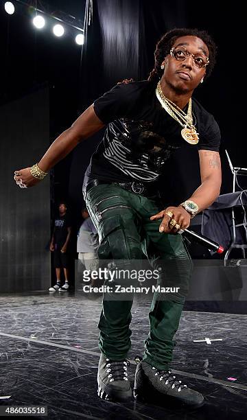 Takeoff from Migos performs at Nikon at Jones Beach Theater on August 30, 2015 in Wantagh, New York.
