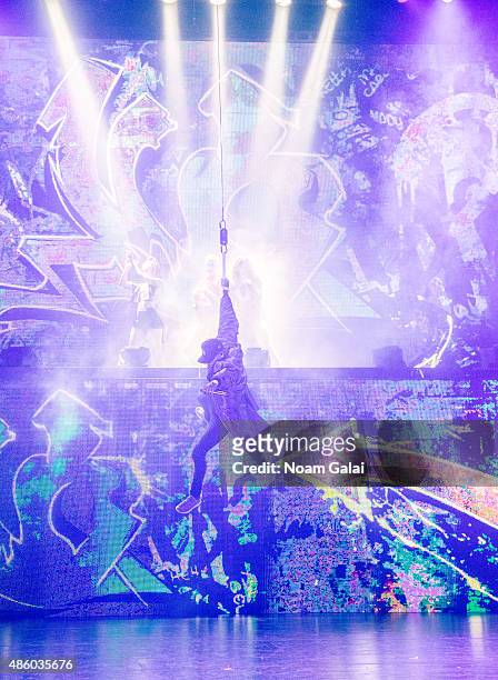 Chris Brown performs during the 'One Hell of a Nite' tour at Nikon at Jones Beach Theater on August 30, 2015 in Wantagh, New York.