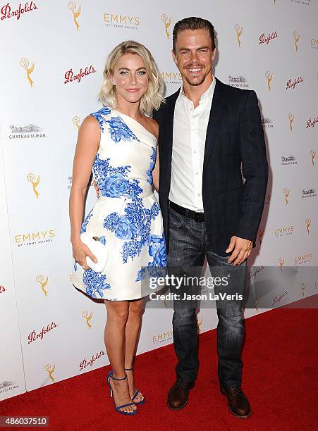 Julianne Hough and Derek Hough attend the Television Academy's cocktail reception for the 67th Emmy Award nominees for Outstanding Choreography at...