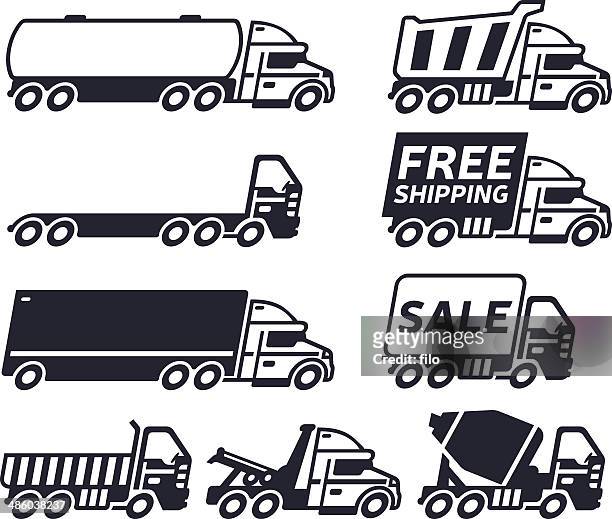 ilustrações de stock, clip art, desenhos animados e ícones de camiões - betoneira