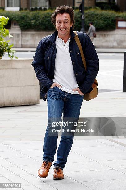 Richard Hammond sighted arriving at the BBC Studios, Portland Place on April 22, 2014 in London, England.