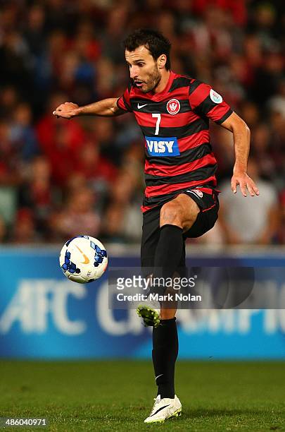 Labinot Haliti of the Wanderers in action during the AFC Asian Champions League match between the Western Sydney Wanderers and Guizhou Renhe at...