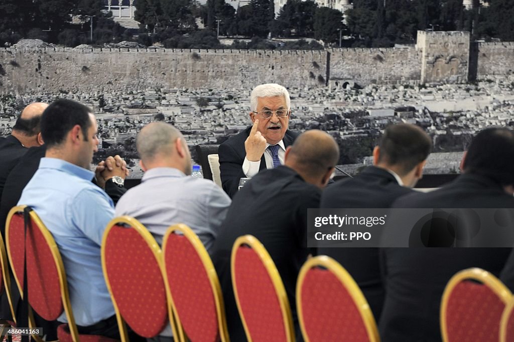 Palestinian President Mahmoud Abbas Meets A Delegation Of The Palestinian Leadership