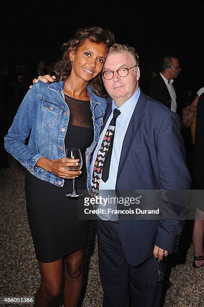Karine Le Marchand and Dominique Benehard attend the closing dinner hosted by IWC during the Festival du Film Francophone d'Angouleme on August 30,...