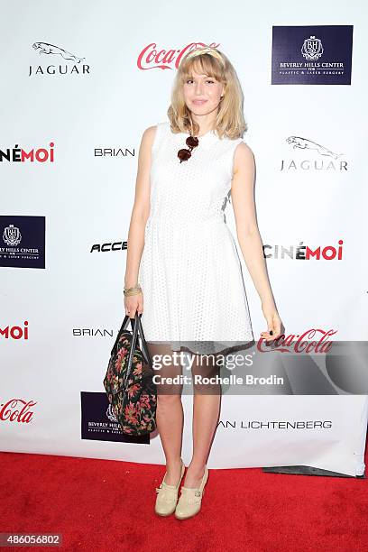 Actress Penelope Mitchell attends the Accelerate4Change charity event presented by Dr. Ben Talei & Cinemoi on August 29, 2015 in Beverly Hills,...