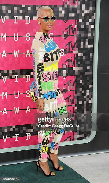 Amber Rose arrives at the 2015 MTV Video Music Awards at Microsoft Theater on August 30, 2015 in Los Angeles, California.