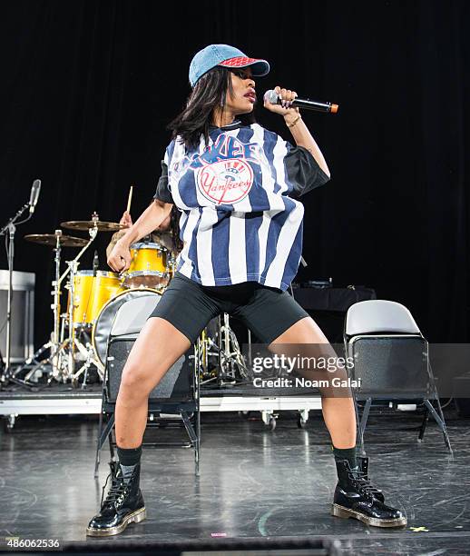 Singer Teyana Taylor performs in concert at Nikon at Jones Beach Theater on August 30, 2015 in Wantagh, New York.