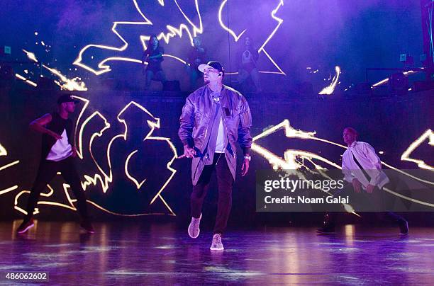 Chris Brown performs during the 'One Hell of a Nite' tour at Nikon at Jones Beach Theater on August 30, 2015 in Wantagh, New York.