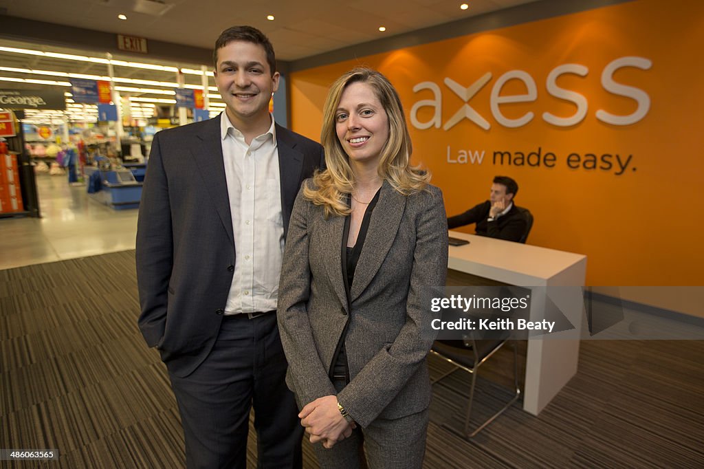 Mark Morris and Lena Koke, partners in Axess, a law office in a Walmart