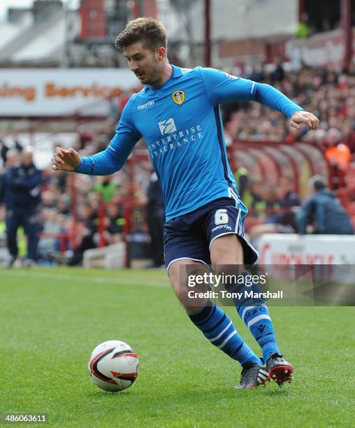 Luke Murphy of Leeds United during the Sky Bet Championship match between Barnsley and Leeds United at Oakwell on April 19, 2014 in Barnsley, England,