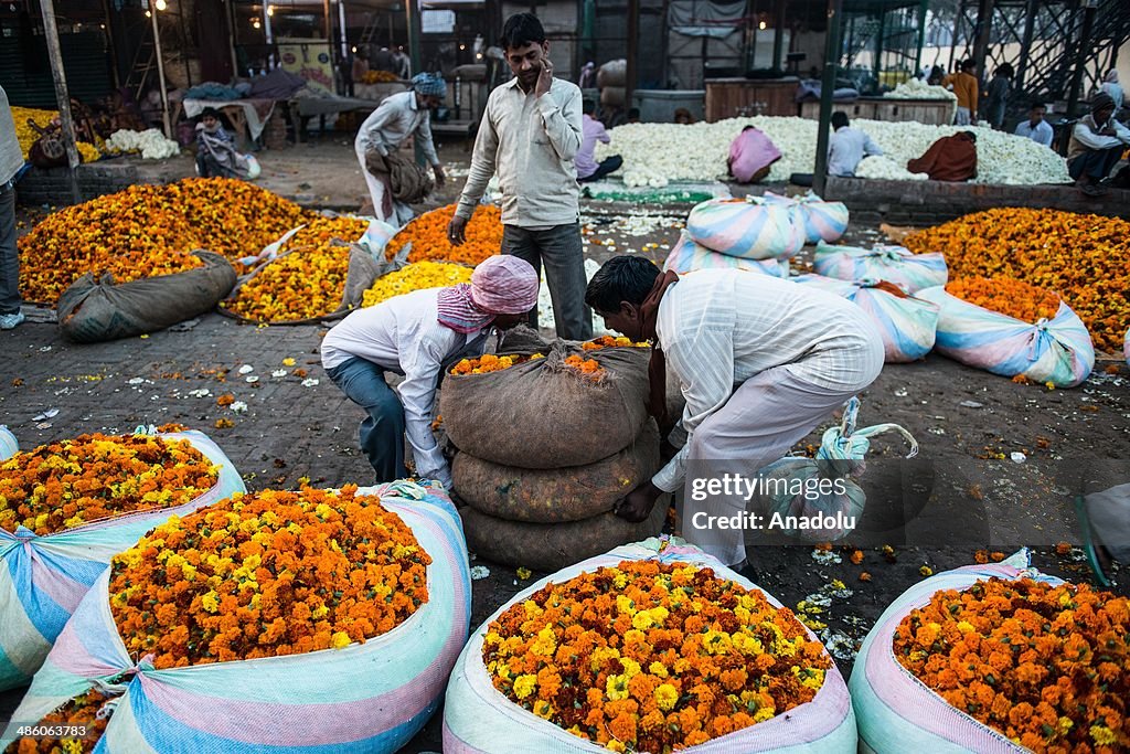 India's open-air wholesale flower market in Ghazipur city