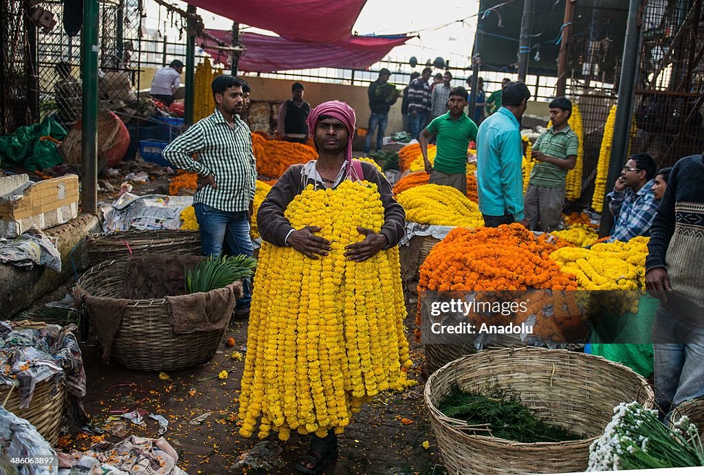 India's open-air wholesale flower market in Ghazipur city