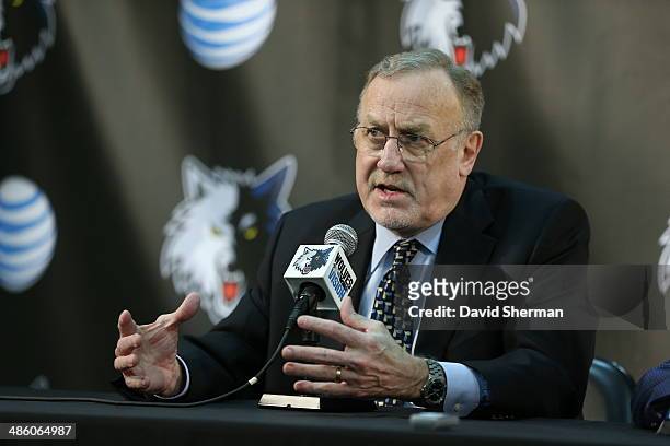 Rick Adelman, head coach of the MInnesota Timberwolves announces his retirement from coaching with Phil "Flip" Saunders, President of Basketball...