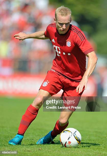 Sebastian Rode of FC Bayern Muenchen in action during a friendly match between Fanclub Red Power and FC Bayern Muenchen on August 30, 2015 in...