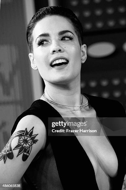 Singer Halsey arrives at the 2015 MTV Video Music Awards at Microsoft Theater on August 30, 2015 in Los Angeles, California.