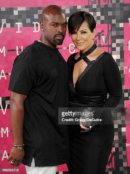 Kris Jenner and Corey Gamble arrive at the 2015 MTV Video Music Awards at Microsoft Theater on August 30, 2015 in Los Angeles, California.