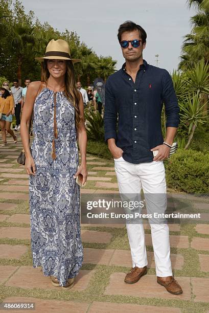 Marta Gonzalez and Curi Gallardo attend the delivery of Bvlgari Golden Cup during XLIV International Land Rover Polo Tournament on August 29, 2015 in...