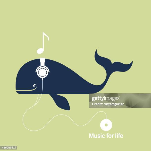 music for life - whale tail illustration stock illustrations