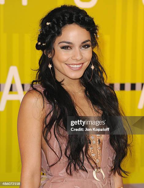 Actress Vanessa Hudgens arrives at the 2015 MTV Video Music Awards at Microsoft Theater on August 30, 2015 in Los Angeles, California.