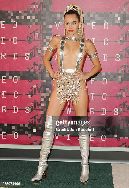 Singer Miley Cyrus arrives at the 2015 MTV Video Music Awards at Microsoft Theater on August 30, 2015 in Los Angeles, California.