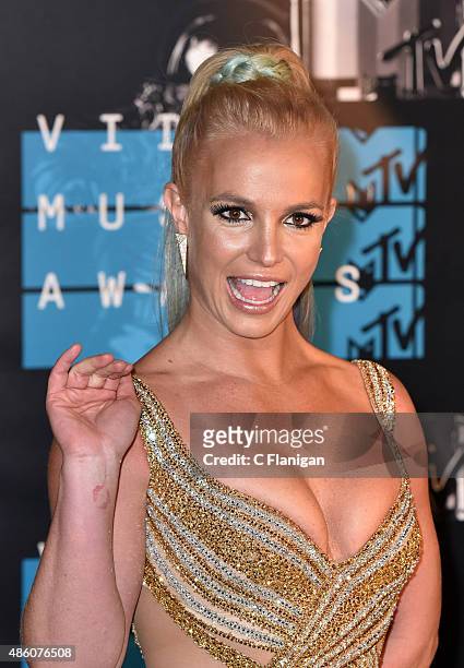 Britney Spears arrives to the 2015 MTV Video Music Awards at Microsoft Theater on August 30, 2015 in Los Angeles, California.