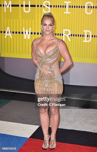 Britney Spears arrives to the 2015 MTV Video Music Awards at Microsoft Theater on August 30, 2015 in Los Angeles, California.