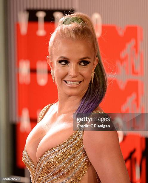 Britney Spears arrives to the 2015 MTV Video Music Awards at Microsoft Theater on August 30, 2015 in Los Angeles, California.