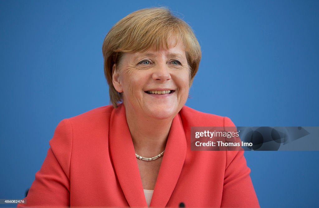 German Chancellor Merkel's Annual Press Conference Addresses The Migrant Crisis