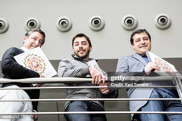 Joan Roca, Jordi Roca and Josep Roca present the book 'El Somni' on April 22, 2014 in Barcelona, Spain.