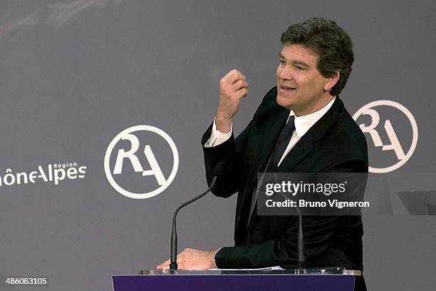 French minister of Economy and Economic recovery Arnaud Montebourg attends the European meeting for enterprises financing on April 22, 2014 in Lyon,...