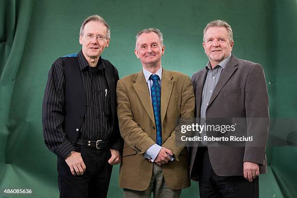 Authors David Alexander, John McShane and Jerry Brannigan attend a photocall at Edinburgh International Book Festival on August 31, 2015 in...