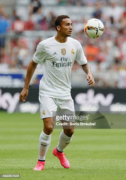 Danilo of Real Madrid controls the ball during the Audi Cup 2015 match between Real Madrid and Tottenham Hotspur at Allianz Arena on August 4, 2015...