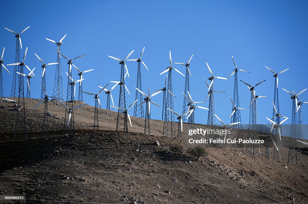 Wind turbine at California State Route 58, USA