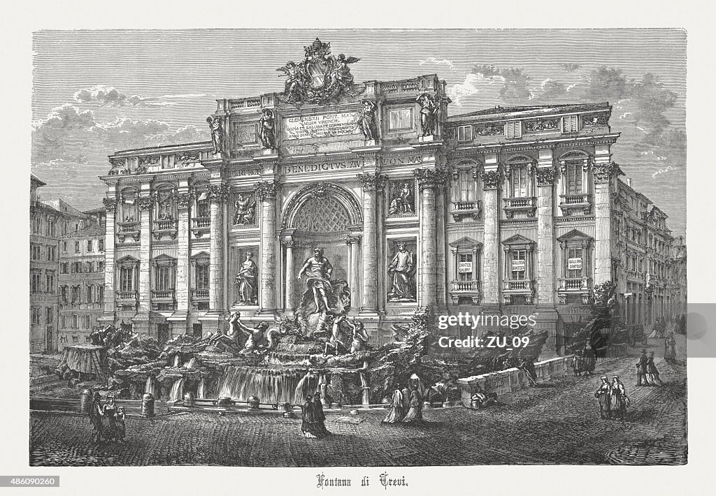 トレビの泉のローマ、イタリア、1878 年に発表された