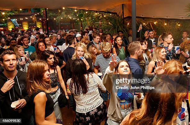 Atmosphere at the Red Bull Carnival Party in Notting Hill on August 31, 2015 in London, England.