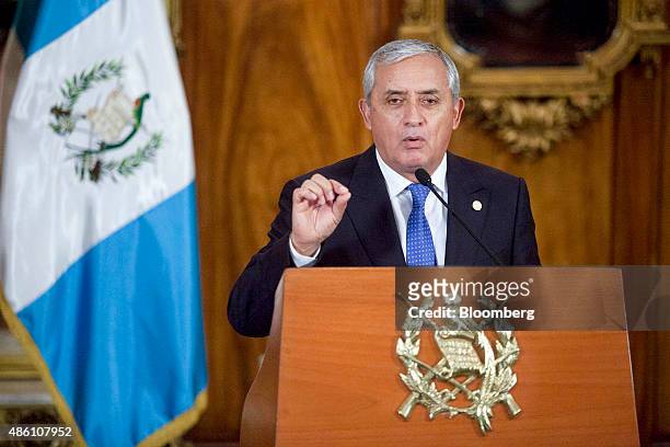 Otto Perez Molina, Guatemala's president, speaks during a news conference in Guatemala City, Guatemala, on Monday, Aug. 31, 2015. Molina says he...