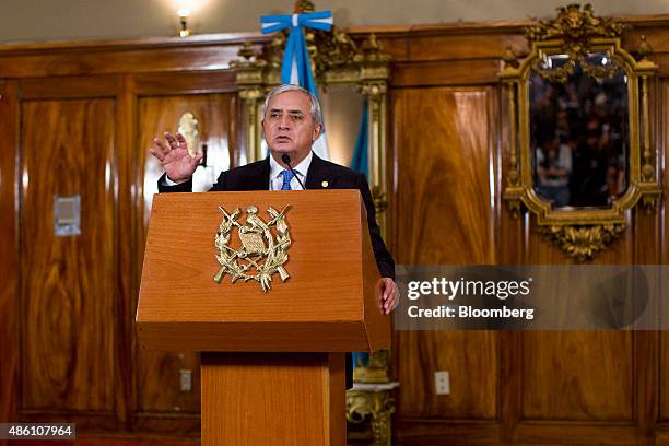 Otto Perez Molina, Guatemala's president, speaks during a news conference in Guatemala City, Guatemala, on Monday, Aug. 31, 2015. Molina says he...