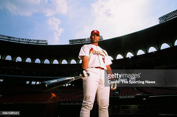 Albert Pujols of the St. Louis Cardinals poses for a portrait on June 27, 2001.
