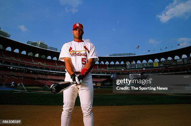 Albert Pujols of the St. Louis Cardinals poses for a portrait on June 27, 2001.