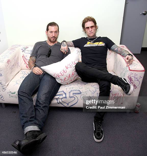 Musicians Keith Nelson and Josh Todd of Buckcherry visit Music Choice at Music Choice on August 31, 2015 in New York City.