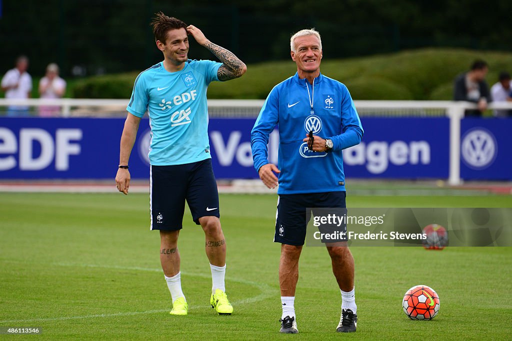 France Soccer Team Training Session At Clairefontaine