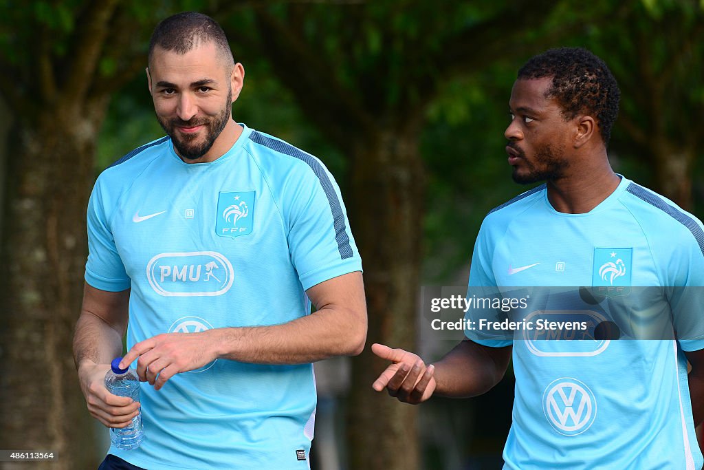France Soccer Team Training Session At Clairefontaine