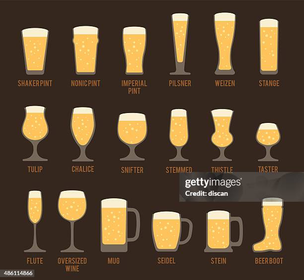 beer glass icons - beer glasses stock illustrations