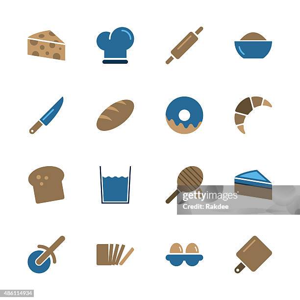bakery icons - color series - baking soda stock illustrations