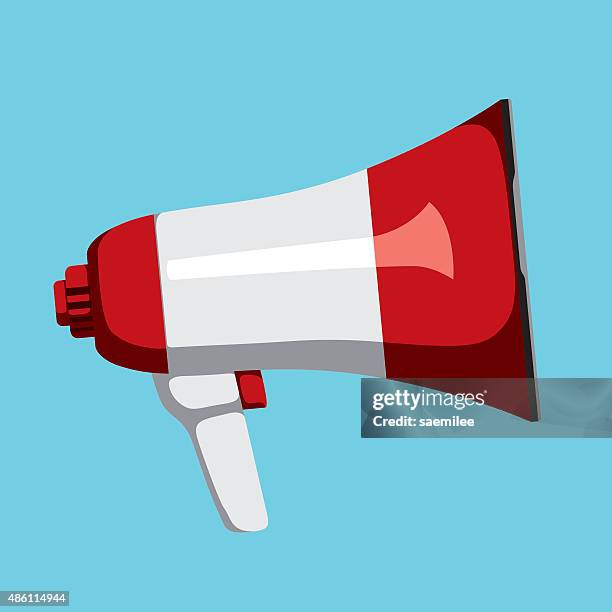 megaphone - shouting side view stock illustrations