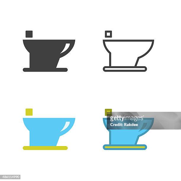 ilustraciones, imágenes clip art, dibujos animados e iconos de stock de conector hembra enrasado sanitario icono - baño para mujeres