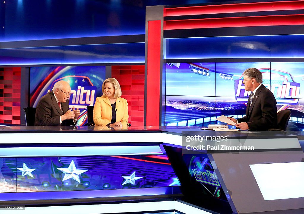 Former Vice President Dick Cheney And His Daughter Liz Cheney Visit FOX News' "Hannity"