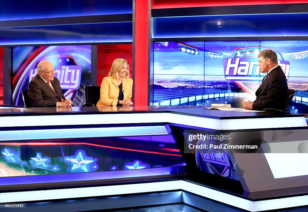 Former Vice President Dick Cheney And His Daughter Liz Cheney Visit FOX News' "Hannity"