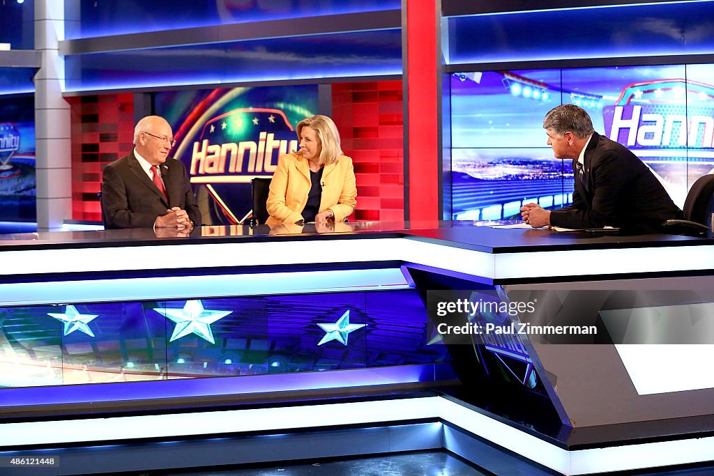 Former Vice President Dick Cheney And His Daughter Liz Cheney Visit FOX News' "Hannity"