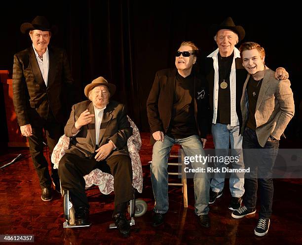 Synciated Radio host Kix Brooks, CMHOF Members Mac Wiseman, Ronnie Milsap, Bobby Braddock, Bobby Bare and Singer/Songwriter Hunter Hayes attend the...